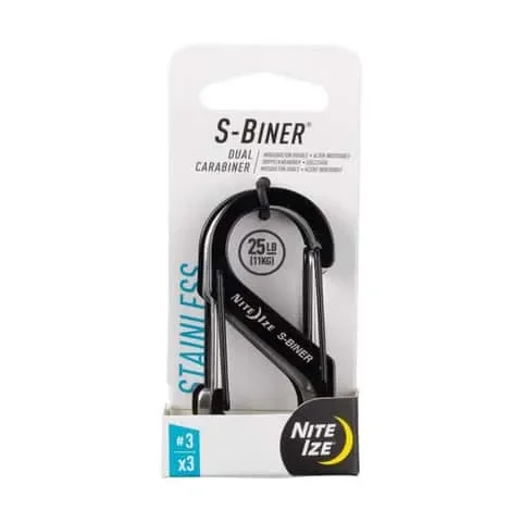 Nite Ize S-Biner Stainless Steel Black Dual Carabiner