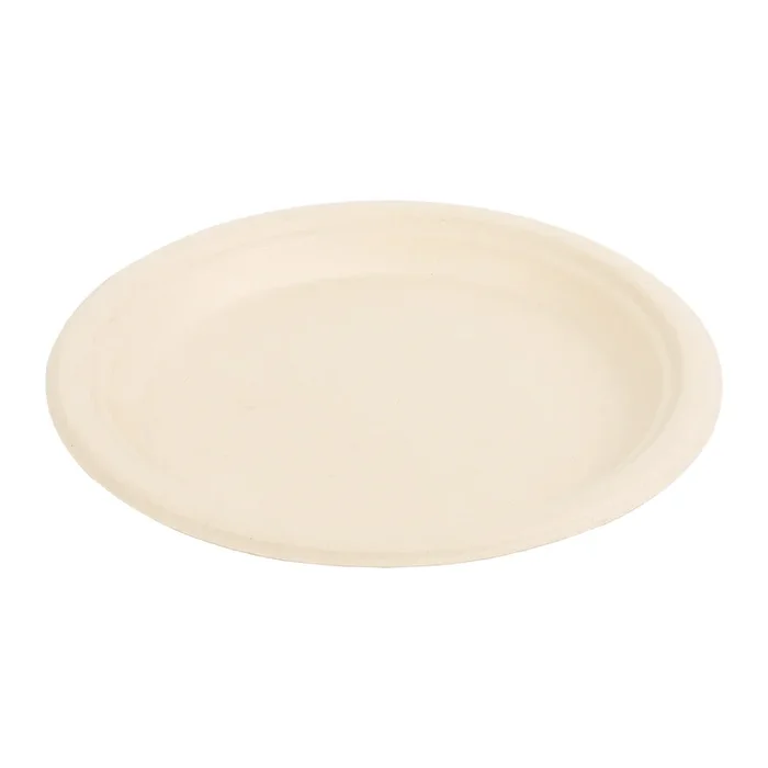 No PFAS added 9″ Round Heavy Molded Fiber Plates, Case of 500
