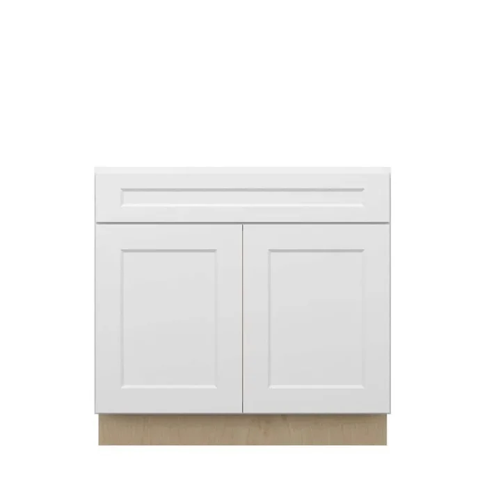 Norfolk Assembled 36 in. W x 34.5 in. H x 24 in. D Plywood Sink Base Cabinet in Painted White
