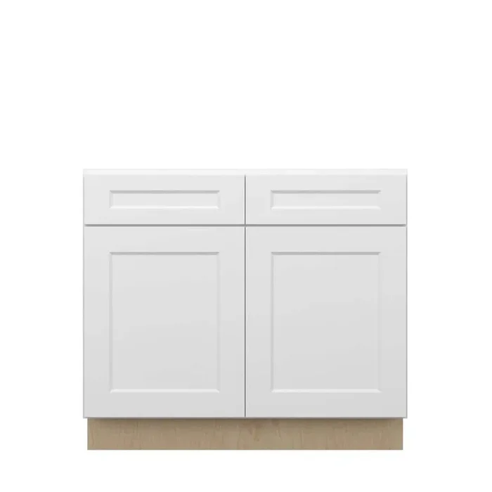 Norfolk Assembled 39 in. W x 34.5 in. H x 24 in. D Plywood Base Cabinet in Painted White