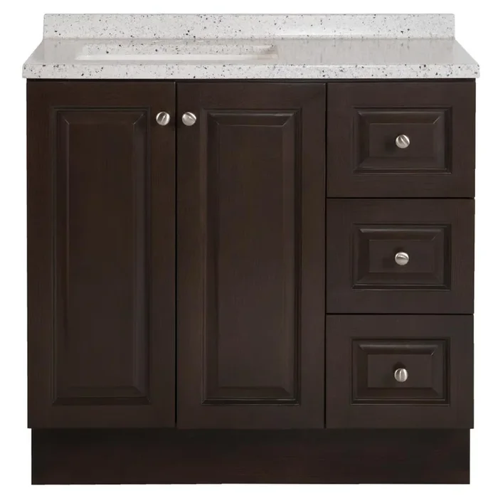 Northwood 37 in. W x 19 in. D Bathroom Vanity in Dusk with Solid Surface Vanity Top in Silver Ash with White Sink