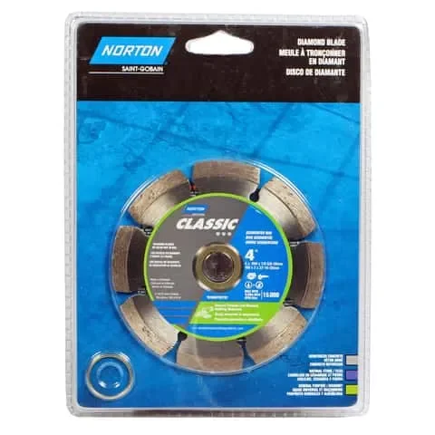 Norton 4 in. D X 5/8 and 7/8 mm Classic Diamond Segmented Rim Saw Blade 1 pc
