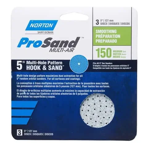 Norton ProSand 5 in. Ceramic Alumina Hook and Loop A975 Sanding Disc 150 Grit Fine 3 pk