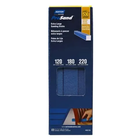 Norton ProSand 5X 9 in. L X 1 in. W X 1 in. Assorted Grit Extra Large Sanding Stick