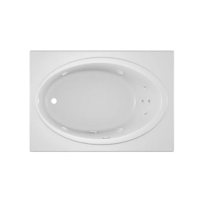 NOVA 60 in. x 42 in. Acrylic Left Hand Drain Rectangular Drop-In Whirlpool Bathtub in White