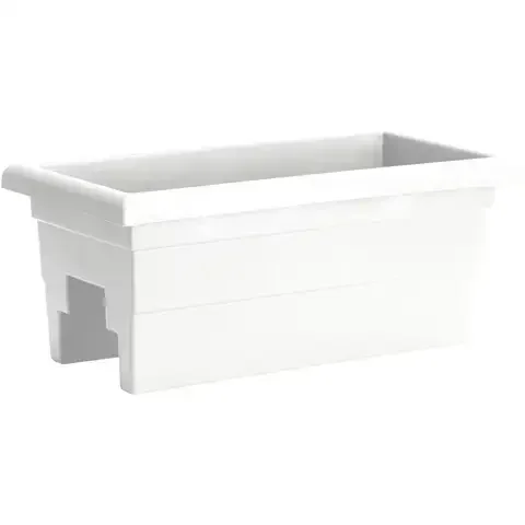 Novelty 10 in. H X 12 in. W X 24 in. D Plastic Countryside Deck Rail Planter White