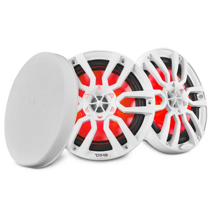 NXL 8″ 2-Way Coaxial Marine Speaker With LED RGB Lights 125 Watts Rms 4-Ohm – White