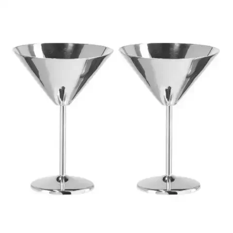 OGGI 10 oz Silver Stainless Steel Martini Glass