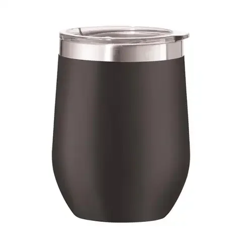 OGGI 12 oz Black BPA Free Cheers Vacuum Insulated Wine Tumbler