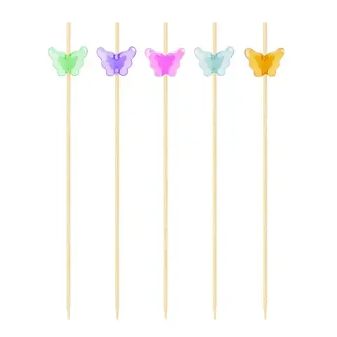 OGGI Assorted Bamboo Butterfly Toothpicks