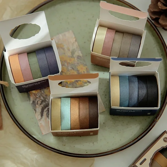 Oil Painting Series Solid Color Washi Tape Set