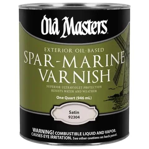 Old Masters Satin Clear Oil-Based Marine Spar Varnish 1 qt