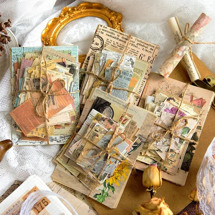 Old Times Scrapbook Paper – Newspaper, Flowers