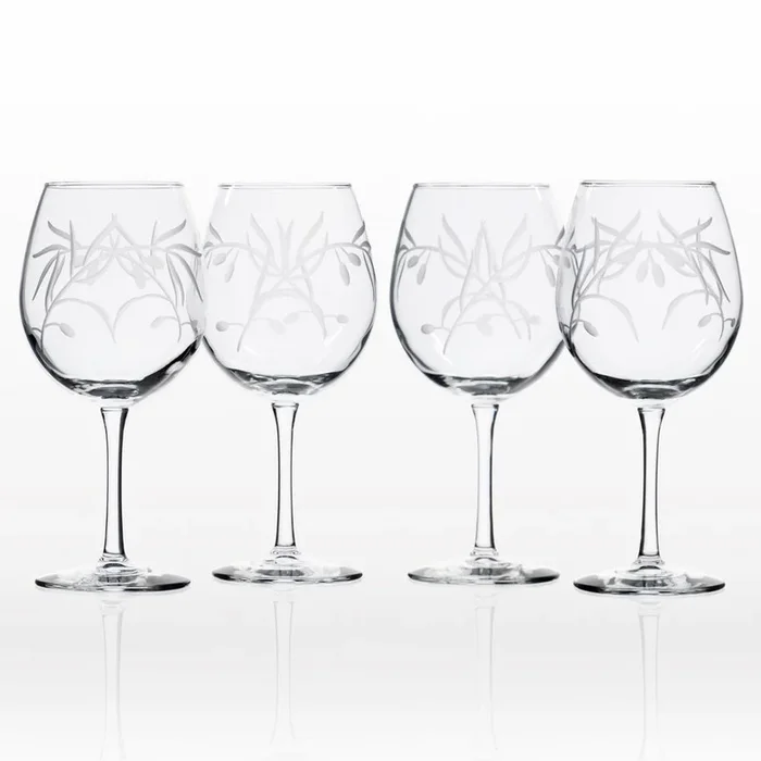 Olive Branch Clear 18 oz. Balloon Wine Glass (Set of 4)