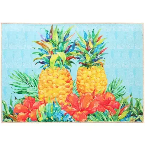 Olivia’s Home 22 in. W X 32 in. L Multi-Color Kona Pineapple & Hibiscus Polyester Accent Rug