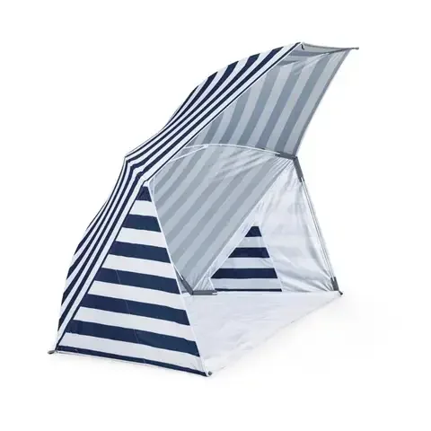 Oniva Brolly Beach Umbrella Tent 70.8 in. Navy White Stripe Beach Umbrella Tent