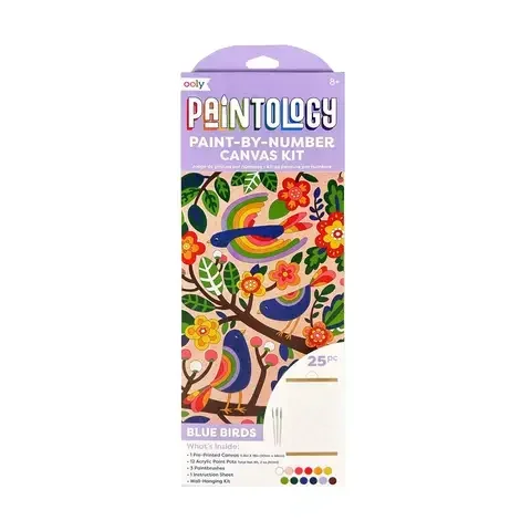 OOLY Paintology Blue Birds Paint By Number Canvas Kit Multicolored 25 pc