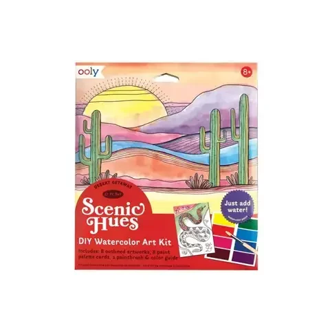 OOLY Scenic Hues Desert Getaway Watercolor Art Kit Multicolored 17 pc