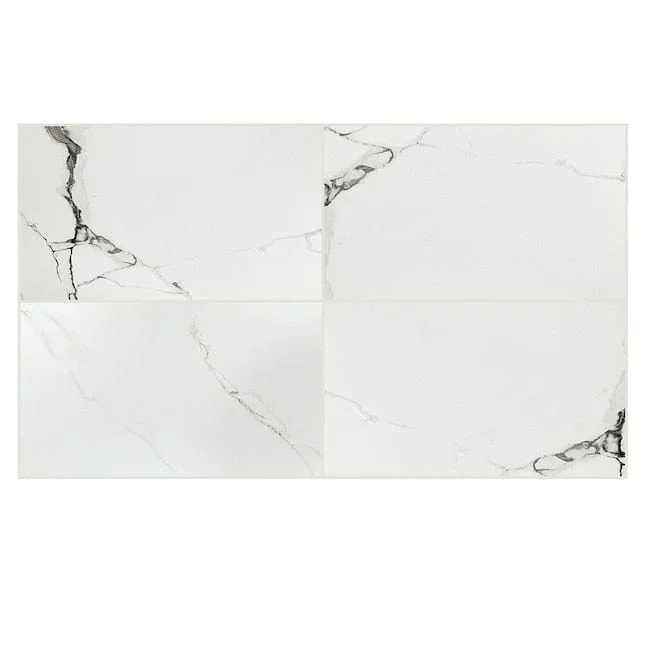 Origin 21 Alisa White 16-in x 32-in Polished Porcelain Marble Look Floor and Wall Tile (3.44-sq. ft/ Piece)