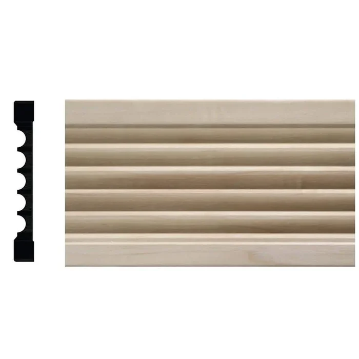 Ornamental Mouldings 1644 1/2 in. x 4 in. x 84 in. White Hardwood Fluted Casing Moulding