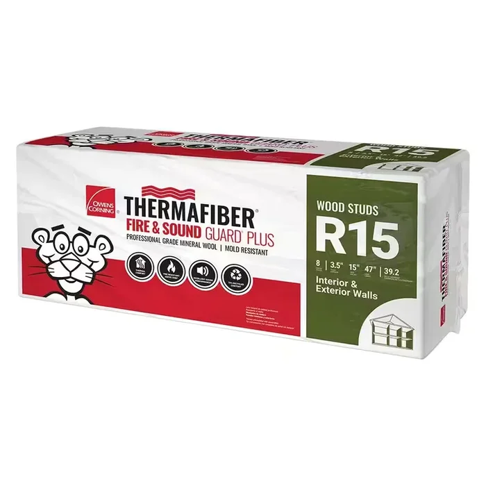 Owens Corning R-15 Thermafiber Fire and Sound Guard Plus 3.5″ x 15″ x 47″
