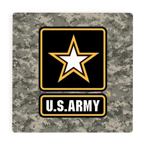 P Graham Dunn Multicolored Ceramic US Army Cork Coasters 1 pk