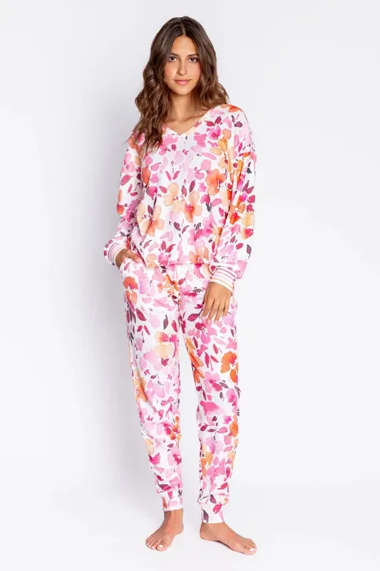 P.J. Salvage – Fun Floral Brushed Waffle Knit Pajamas