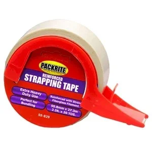 PackRite Heavy Duty Strapping Tape 2 x 30 yards w/Dispenser 6/Case