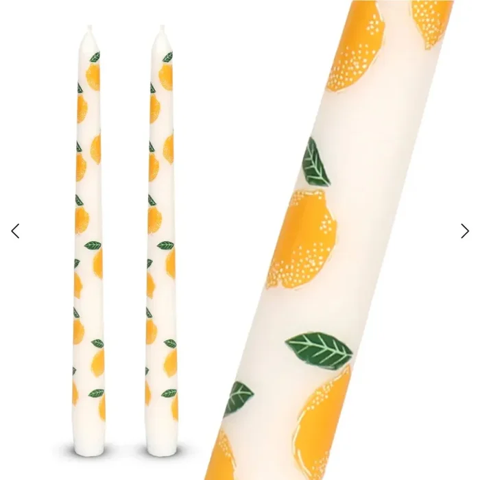 Pair of Lemons Taper Dinner Candles