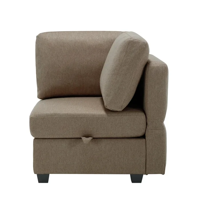 Palmilla Corner Sofa Brown Brown Polyester 1 Seat
