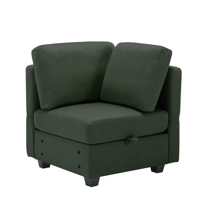 Palmilla Corner Sofa Green Green Polyester 1 Seat