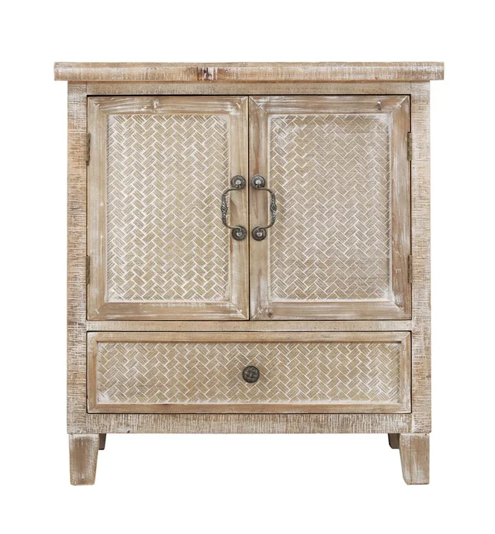 Parisloft Brown with A Slight White Country Wood Media Cabinet