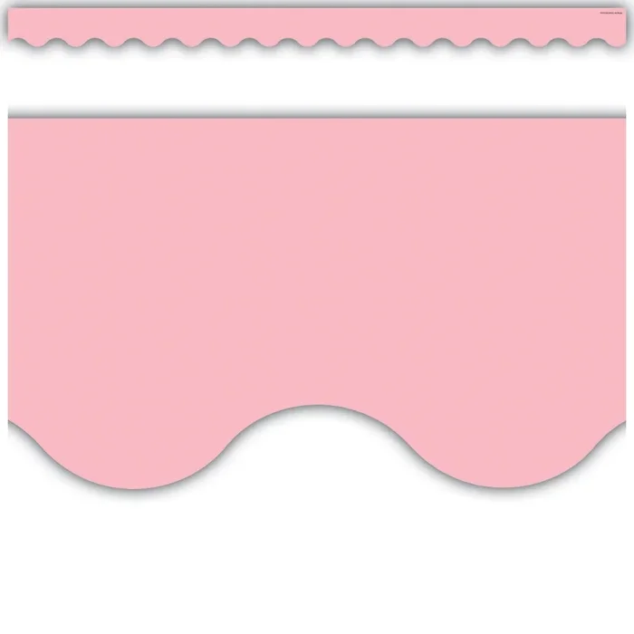 Pastel Pink Scalloped Border Trim, 35 Feet