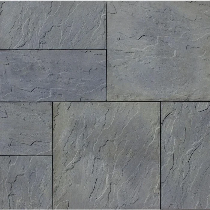Patio-on-a-Pallet 120 in. x 120 in. x 1.5 in. Gray Variegated BasketWeave YorkStone Concrete Paver (Pallet of 37-Pieces)