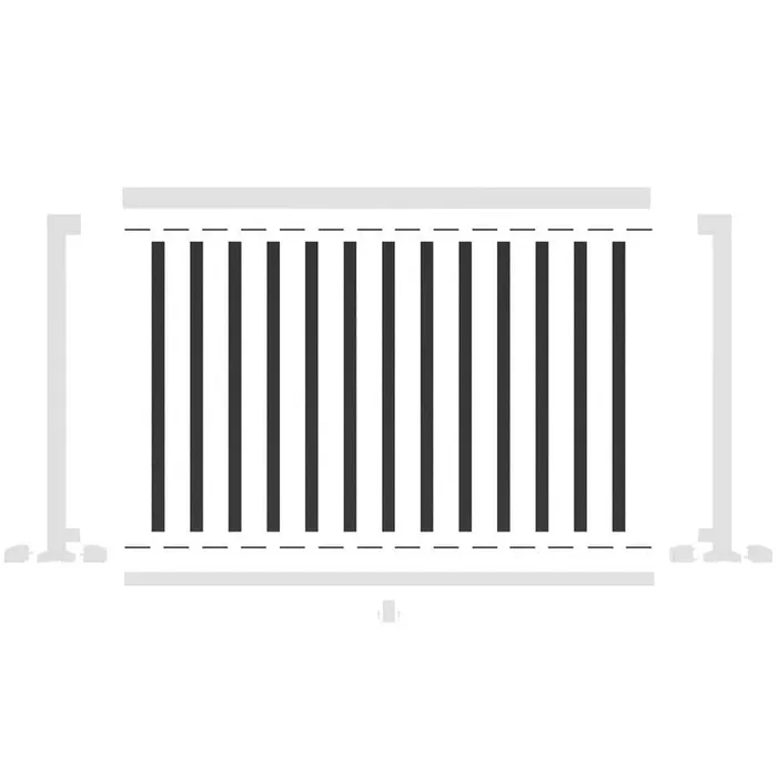 Peak Aluminum Railing 6 ft. Black Aluminum Deck Railing Wide Picket and Spacer Kit for 42 in. high system