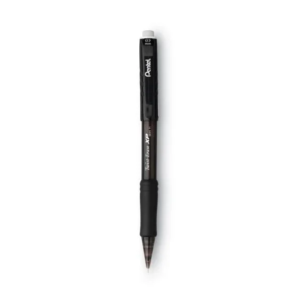 Pentel Twist-Erase Express Mechanical Pencil, 0.5 Mm, Hb (#2), Black Lead, Black Barrel, Dozen