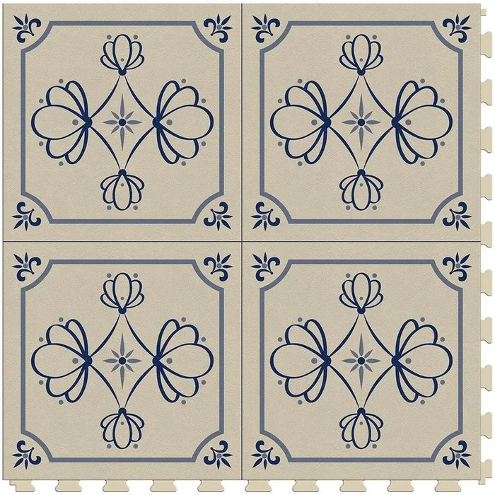 Perfection Floor Tile Geo Collection Azulejo/Satin 20-in x 20-in Water Resistant Interlocking Luxury Flooring (16.7-sq ft)