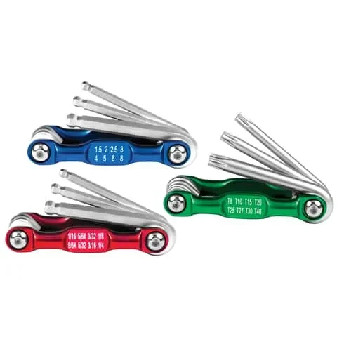 Performance Tool Metric and SAE Fold-Up Hex and Star Key Set 3 pc