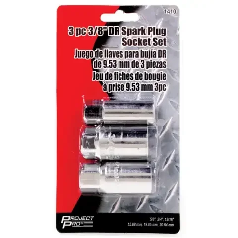 Performance Tool Project Pro 3/8 in. drive Spark Plug Socket Adapter Set 3 pc