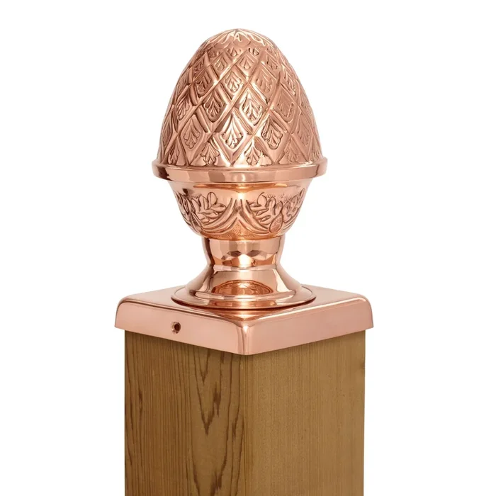 PERMAKAP 6-in x 6-in Pineapple Solid Polished Copper Deck Post Cap