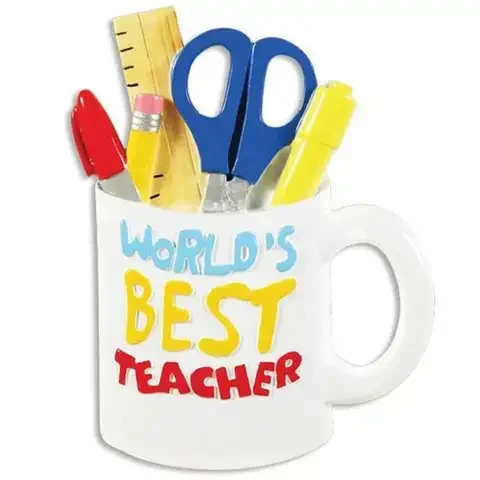 Personalizable World’s Best Teacher Mug Ornament