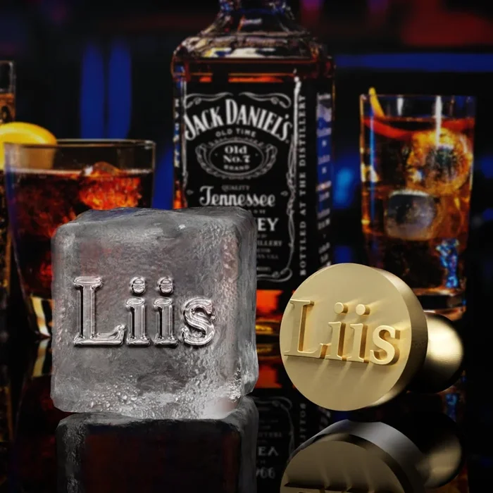 Personalized Name Brass Ice Stamp for Bartender & Planner