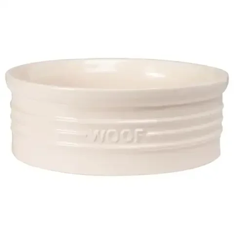Pet Shop by Fringe Studio Ivory Woof Ceramic 4 cups Pet Bowl For Dogs