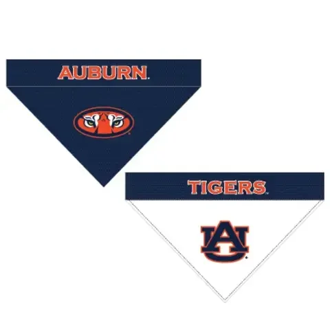Pets First NCAA Multicolored Auburn Tigers Reversible Cat/Dog Bandana Small/Medium