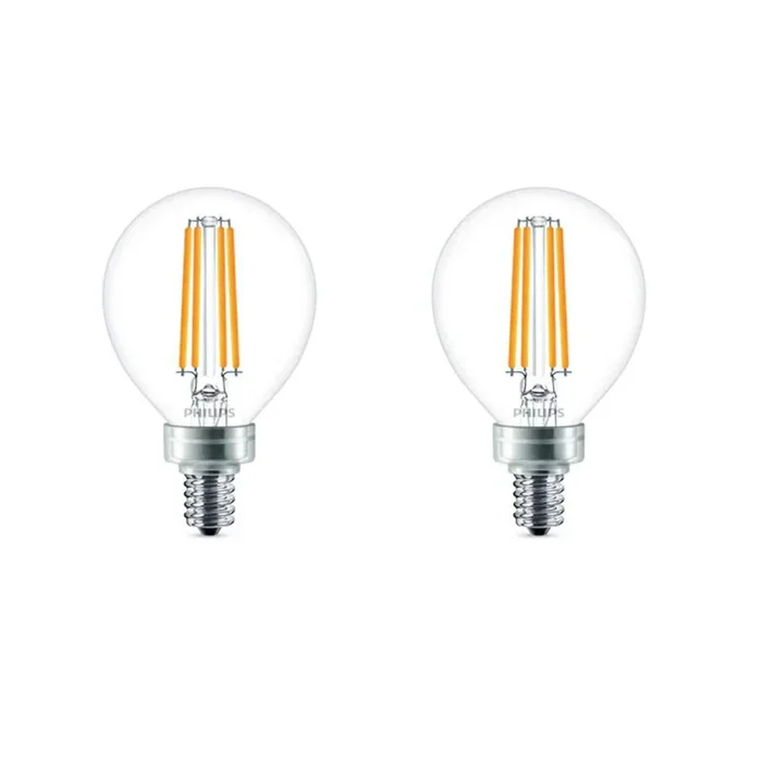 Philips 40-Watt Equivalent G16.5 LED Light Bulb Soft White Globe (2-Pack)