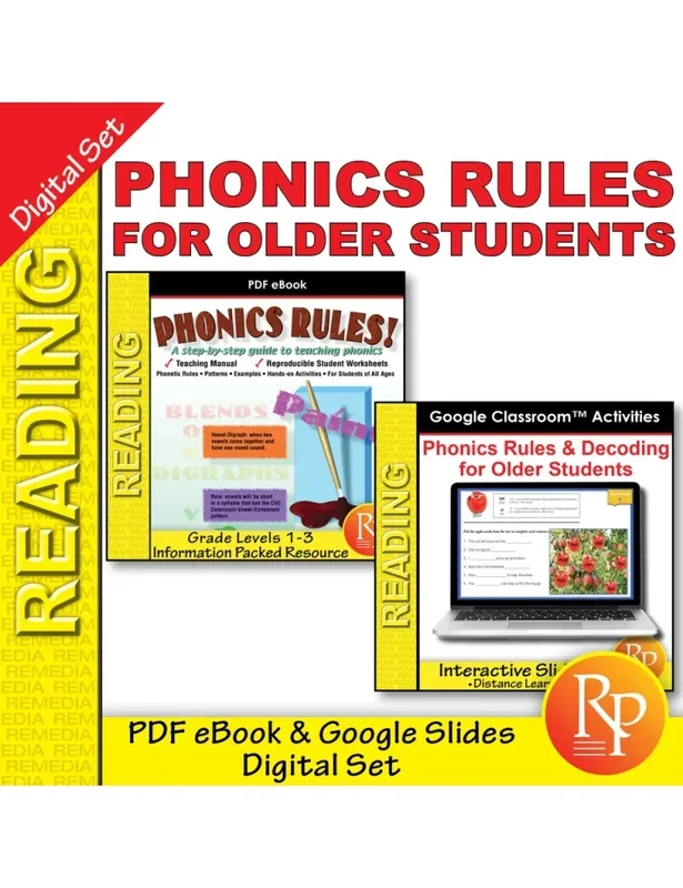 Phonics Rules & Decoding For Older Students: Pdf & Google Bundle – Activities