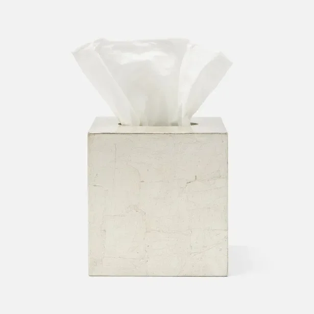 Pigeon and Poodle – Davos Tissue Box Cover – Champagne Gold Silver Leaf