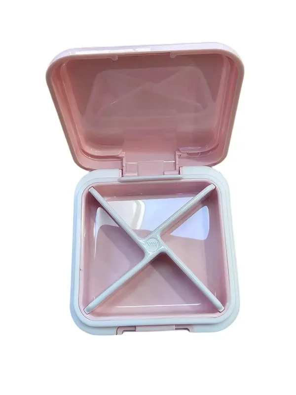 Pill Dispenser Solid Color Pink 4 Compartment PILLSOLDPINK