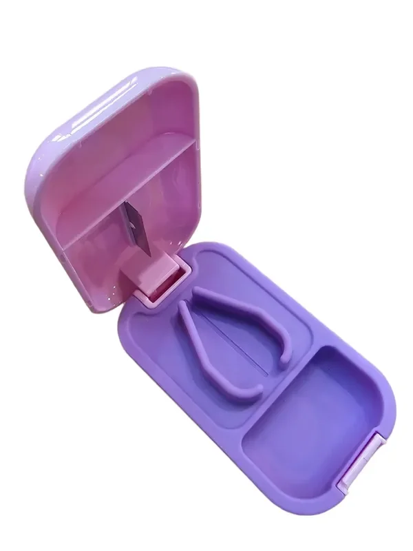 Pill Splitter Cutter Dispenser Solid Color Lavender / Pink SPLITLAV