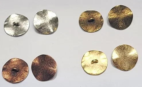 Plated Pewter Button- Etched Wavy Button